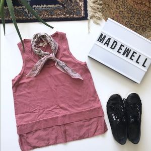 MADEWELL  • Blush Pink Gauze Trim Layer Tank
